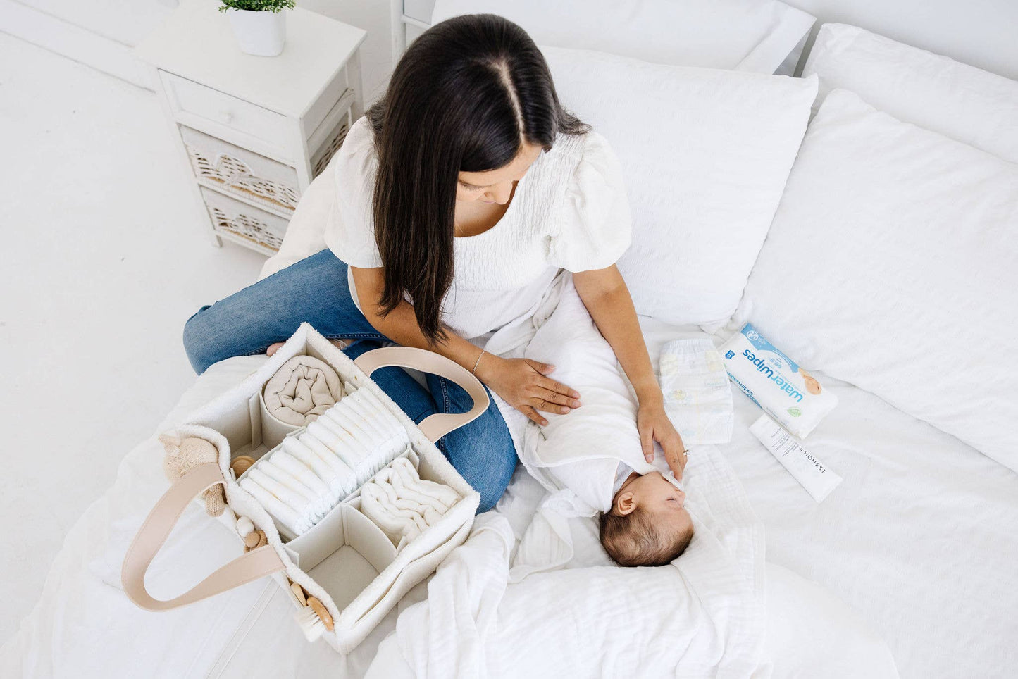 Teddy Fabric Diaper Caddy
