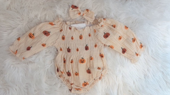 Pumpkin Scrunch Romper
